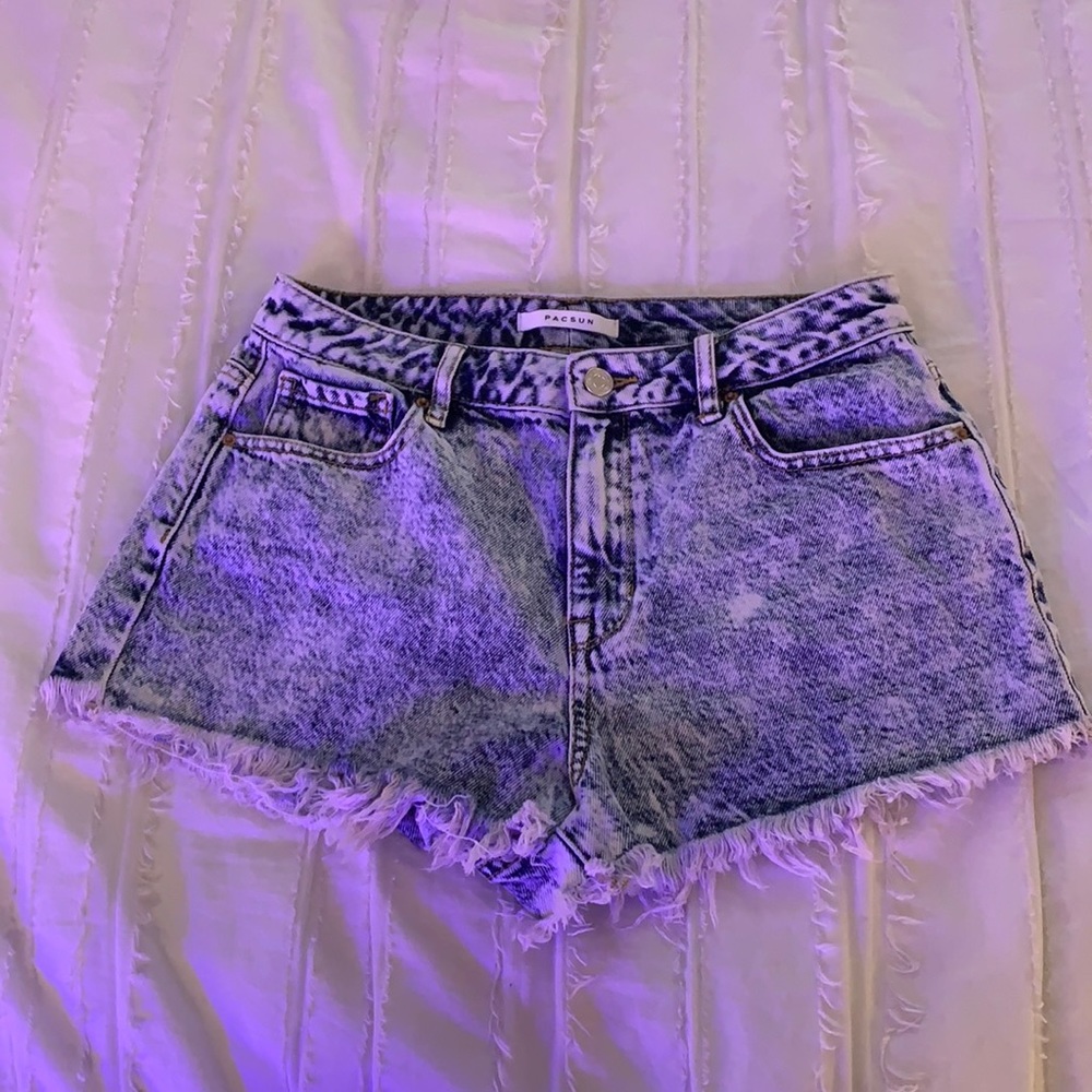 Pacsun High Rise Festival Acid Wash Shorts Size 28